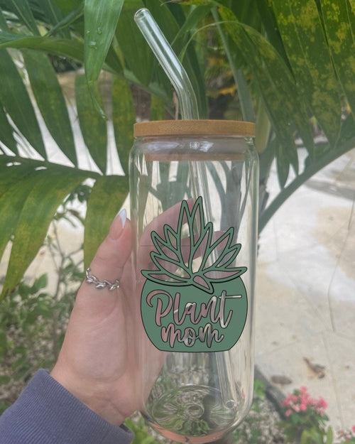 Plant Mom Glass Tumbler