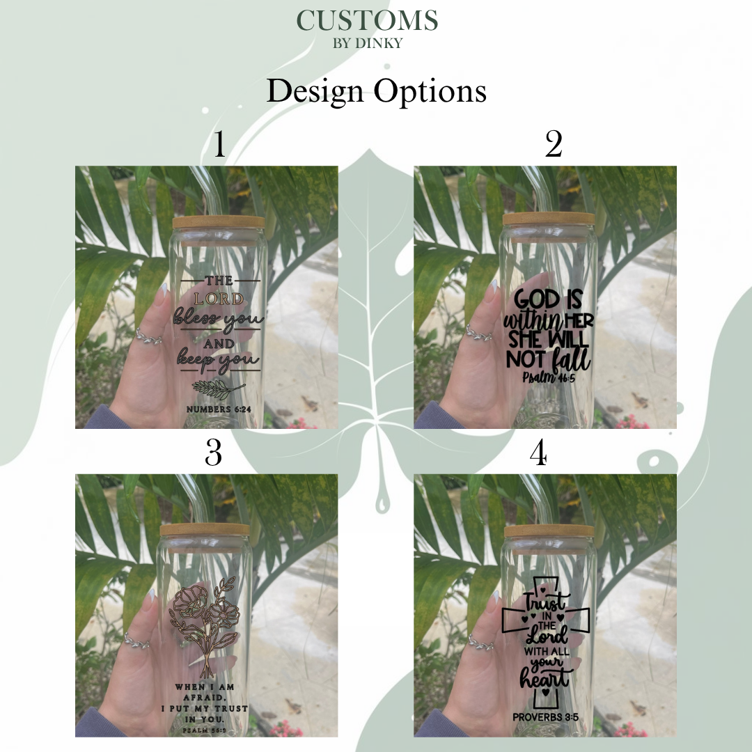 Bible Verse Glass Tumbler