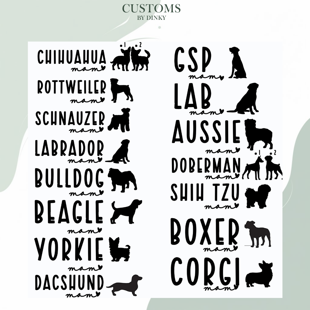 Dog Mom Glass Tumbler | Over 60 Breeds