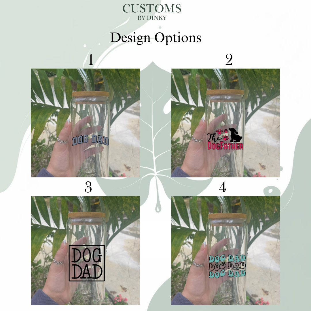 Dog Dad Glass Tumbler