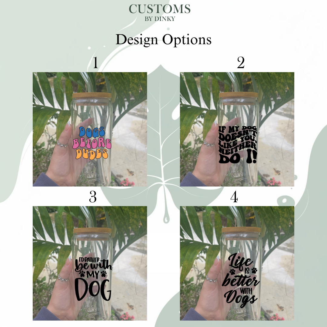 Dog Lovers Glass Tumbler
